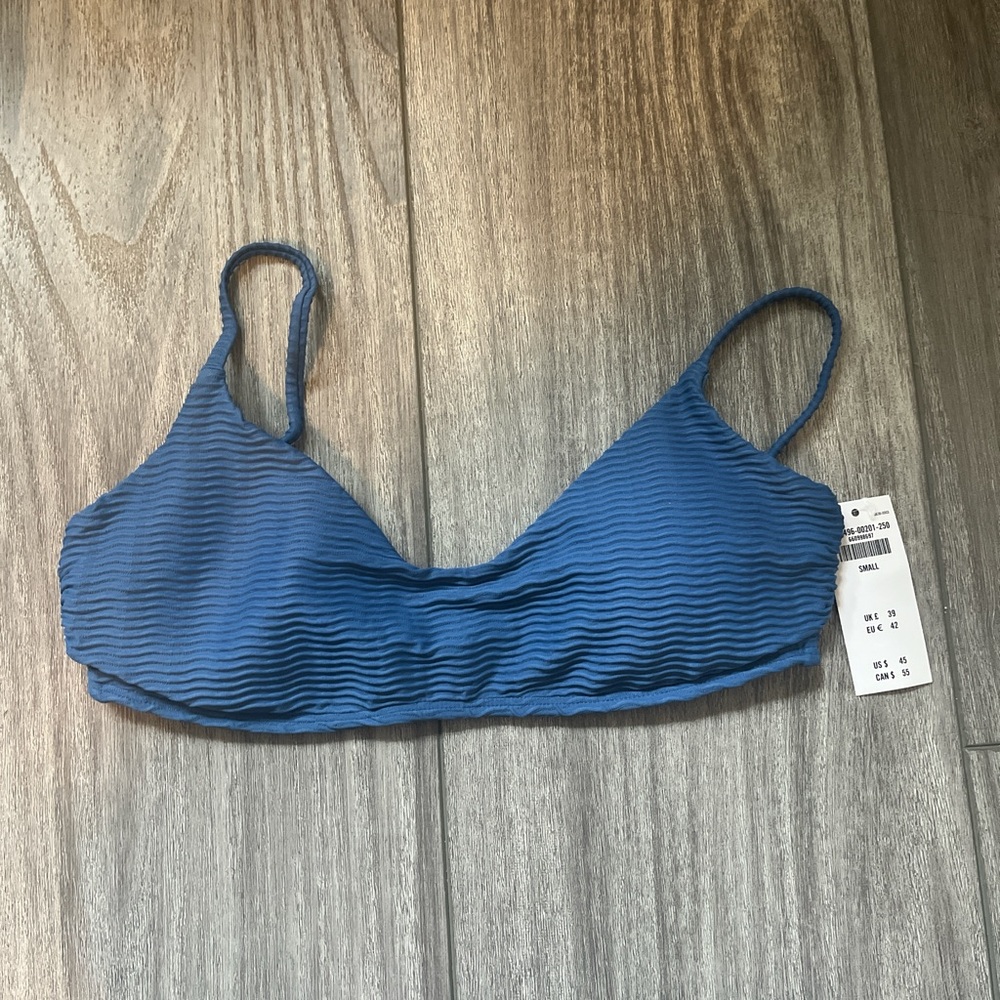 Abercrombie & Fitch Blue Ribbed Bikini Top